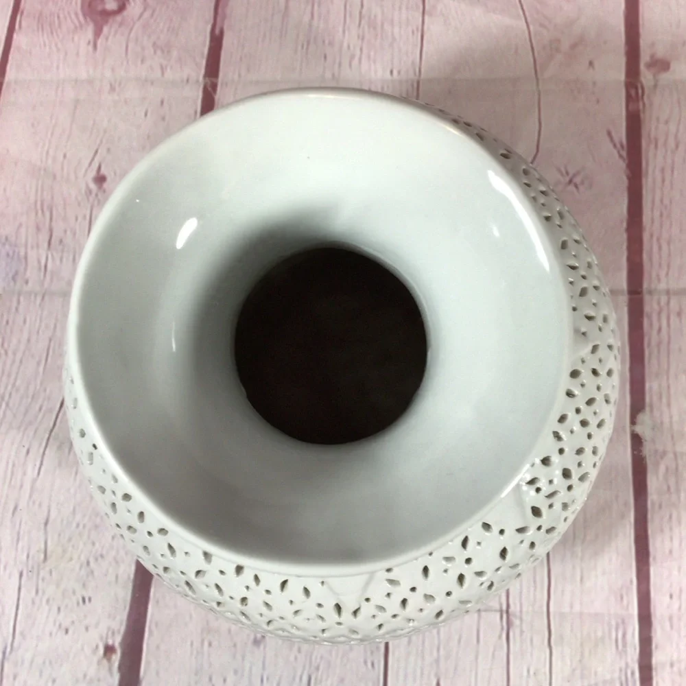 Vintage Blanc De Chine Reticulated White Porcelain Vase